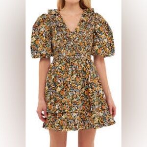 English Factory Multicolor Floral Mini Dress